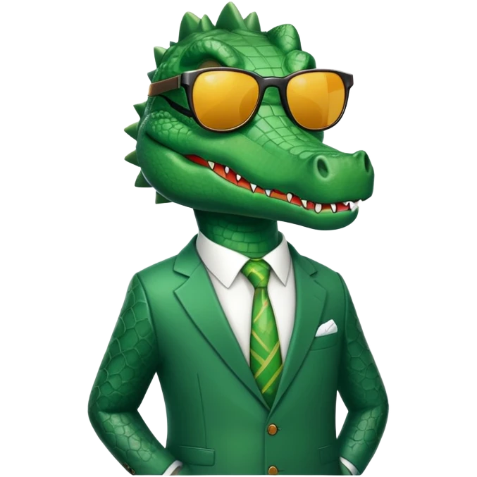Crocodile with sunglasses and suit emoji