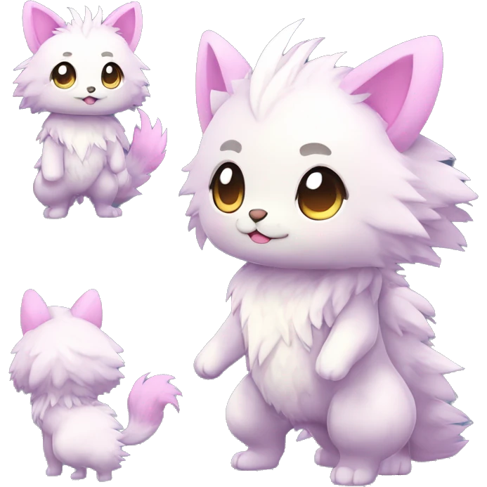  High quality detailed Cute Cool Kawaii stylish Pretty Chibi Fur-Sona Shiny Colorful Sparkly Fakemon Full Body emoji
