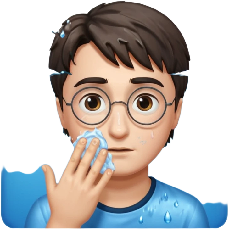 harry potter is washing his face emoji
