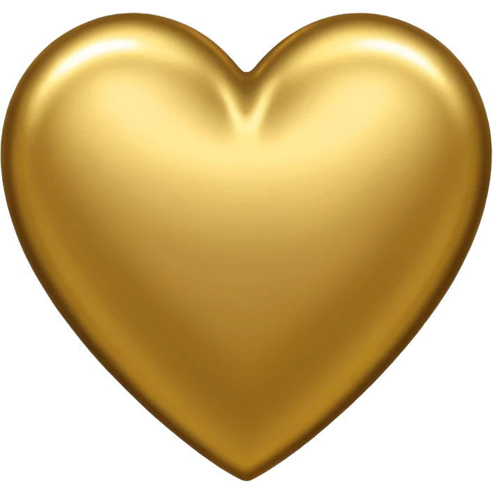 Metallic gold heart  emoji