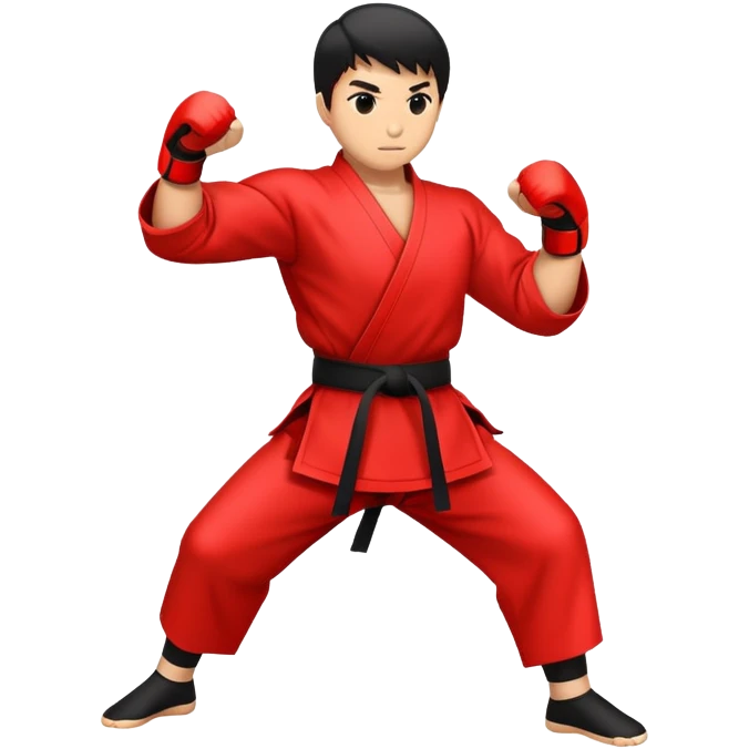 An emblem-style emoji representing striking martial arts. The design features a powerful punch icon surrounded by dynamic lines, symbolizing speed and strength. A black and red color scheme highlights intensity, with a bold and clean font for the text 'Striking Arts'. Transparent background. emoji