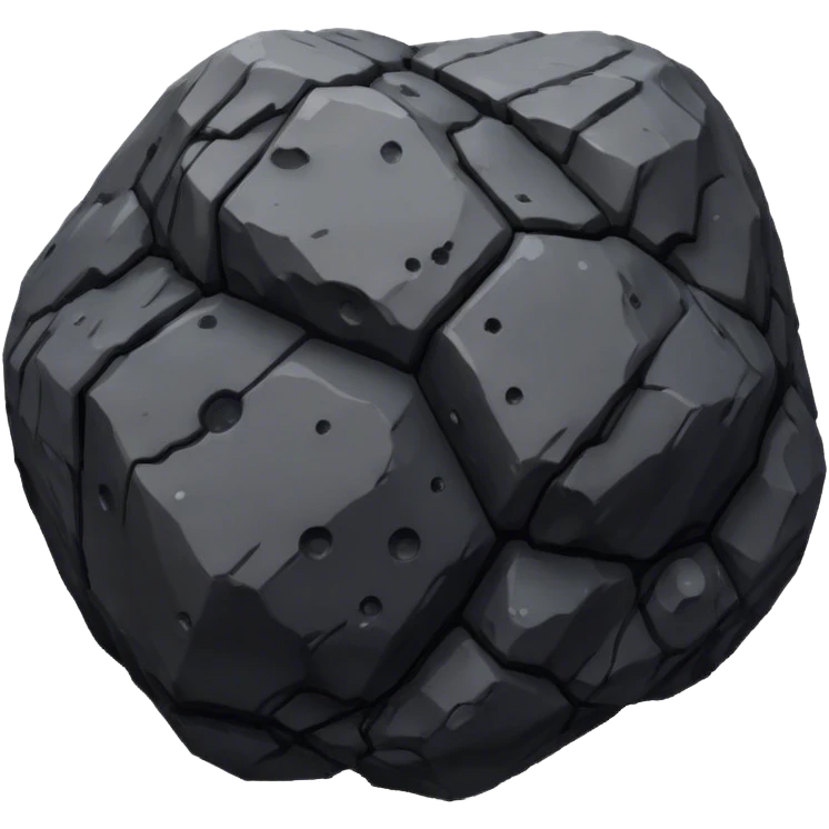 Cinematic black Realistic Asteroid emoji