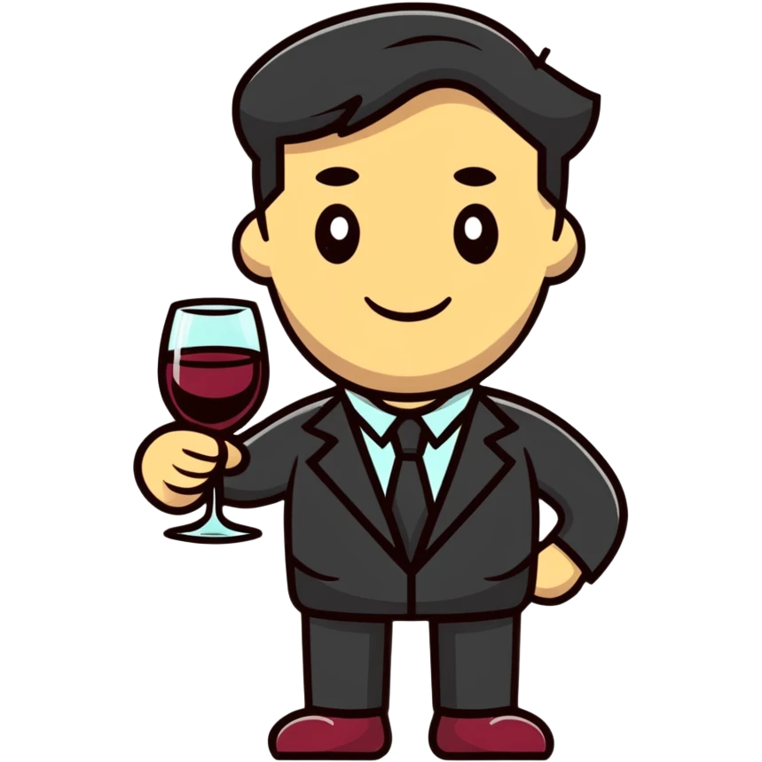 man toasting with wine glass emoji