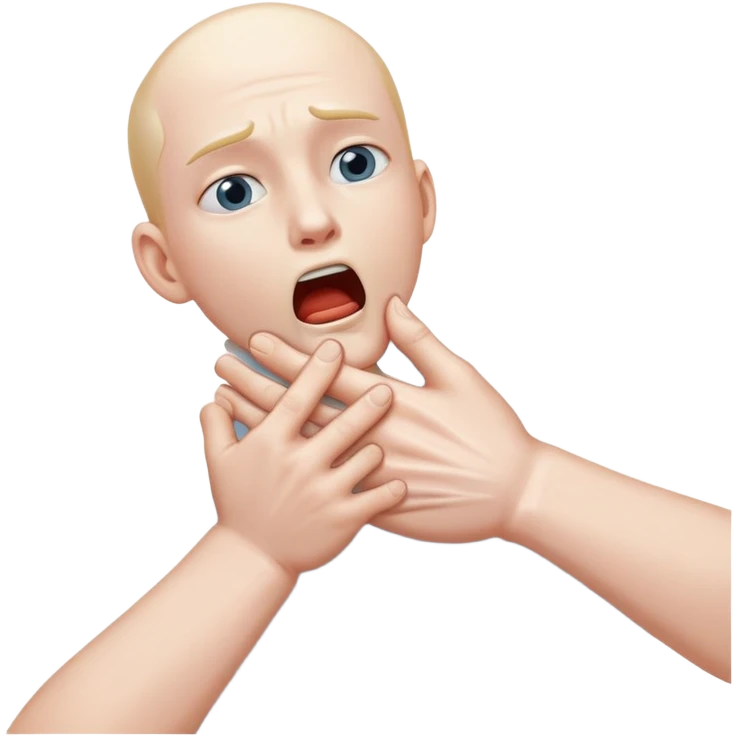 Hands over a throat  emoji