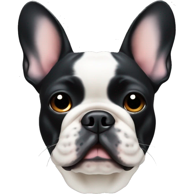 Black French bulldog with some light pieces emoji