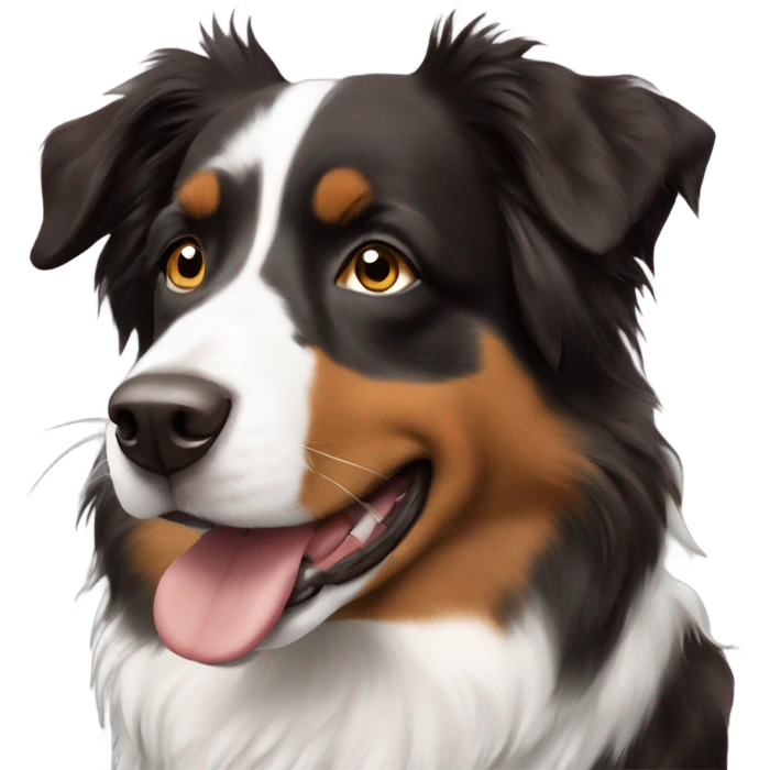 Black brown and white Australian shepherd  emoji