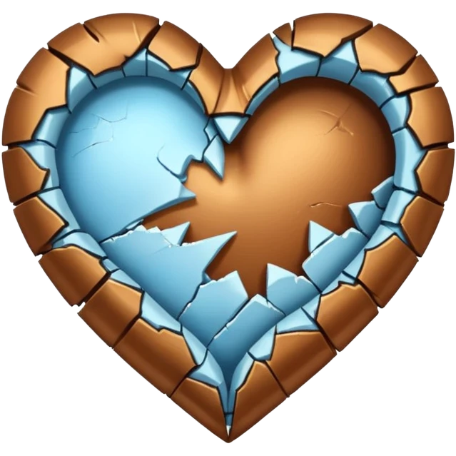 Broken Brown satin heart like swon emoji