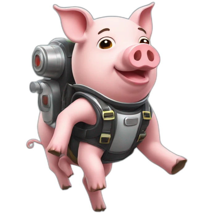 pig with jetpack emoji