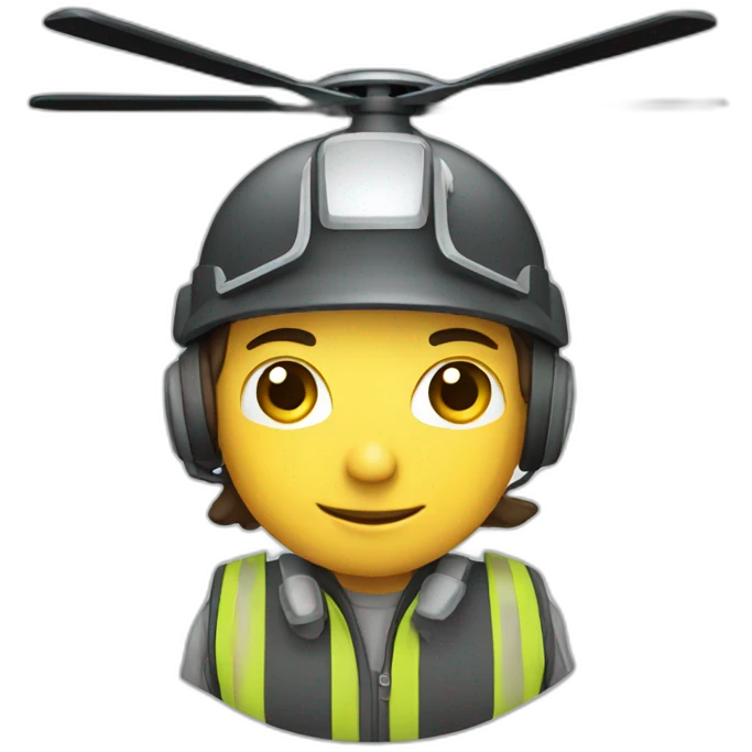Engineer working with Helicopter emoji