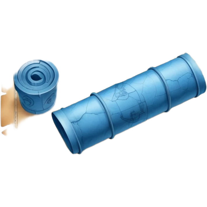 blue blueprint plan with white drawings like a treasure map emoji