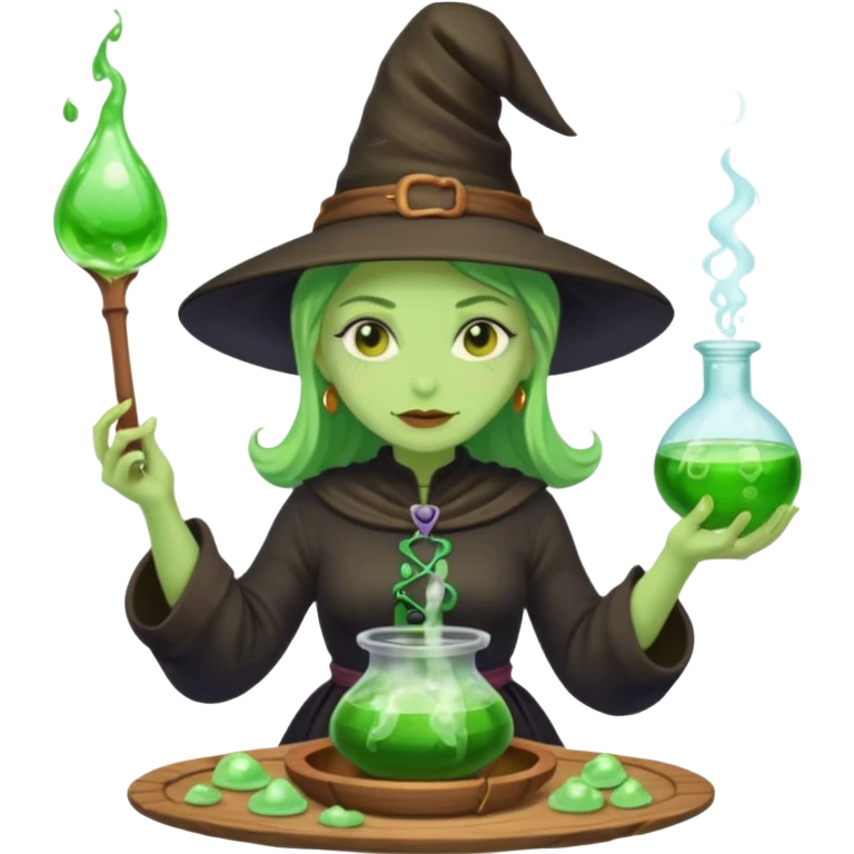 green witch cooking potion emoji