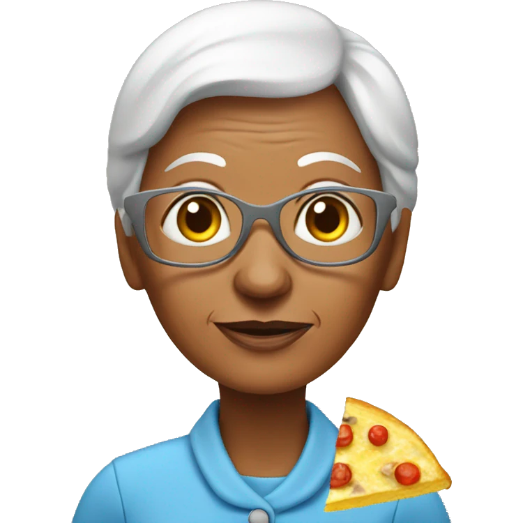 Grandmother with omelet with mushrooms  emoji