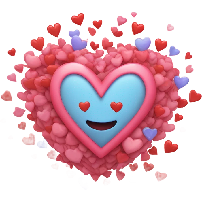 Big heart radiating smaller hearts emoji