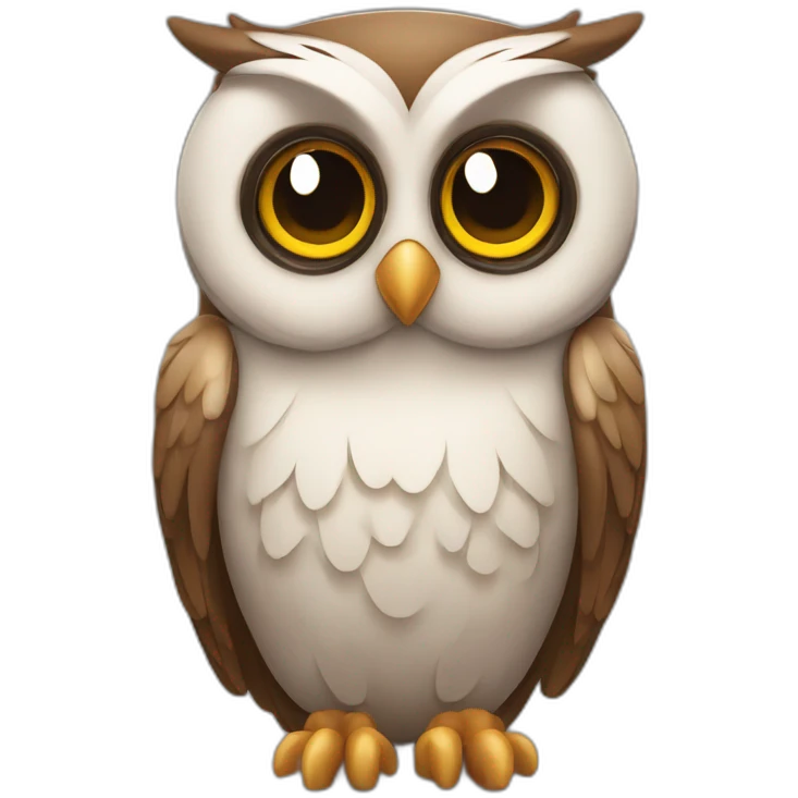 Friendly owl with big eyes sitting emoji