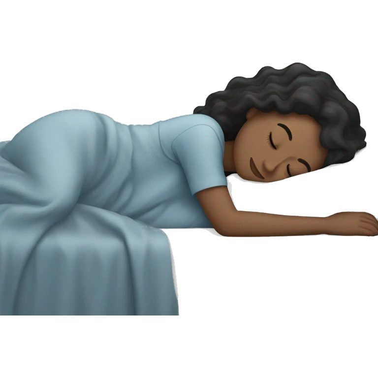 Wavy black haired white girl sleeping emoji