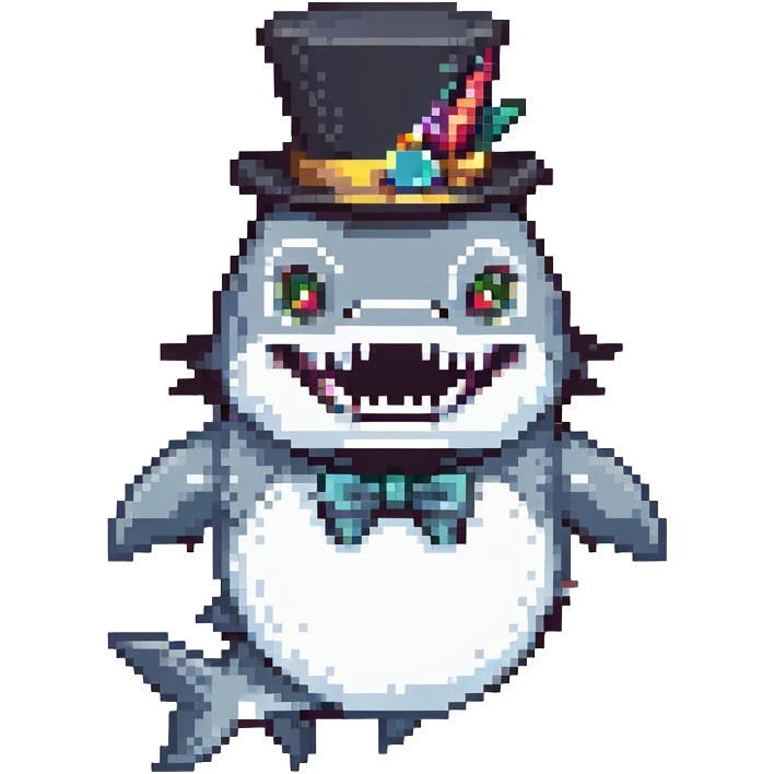 shark with a tophat emoji