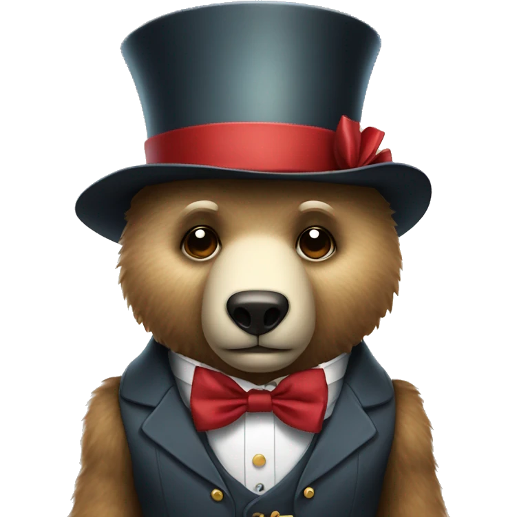 a robot bear with bowtie and tophat emoji
