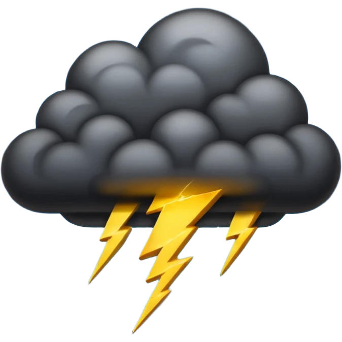 generate a black cloud with thunder emoji