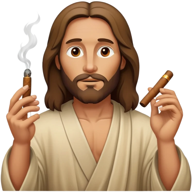 Meditating Jesus Christ smoking a cigar emoji