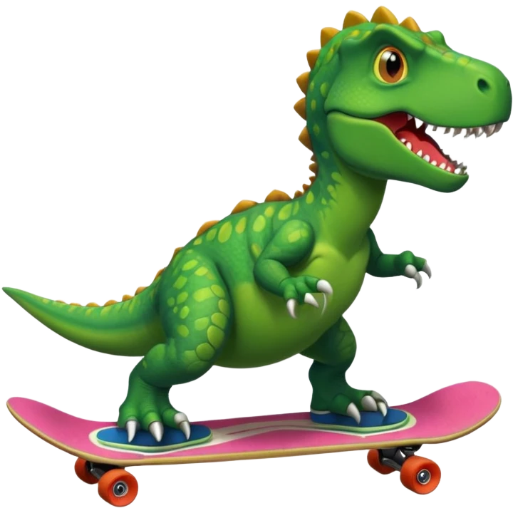 Dinosaur on a skateboard emoji