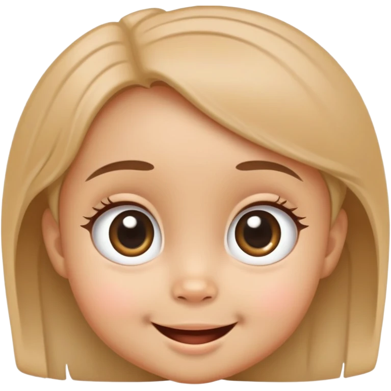 smiling baby girl with big eyes and medium skin tone emoji