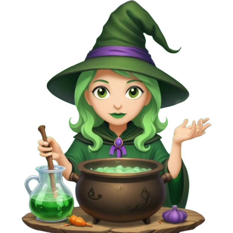green witch cooking potion emoji
