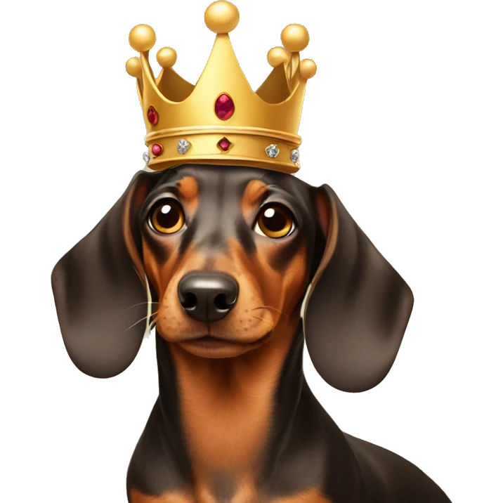 Dachshund wearing crown  emoji