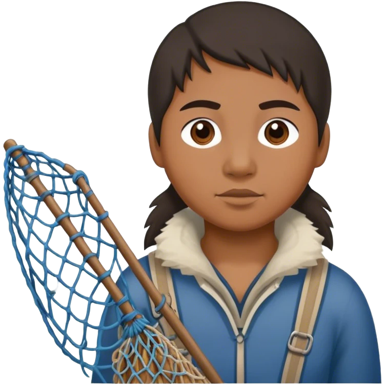 Inuit with a fishing net emoji