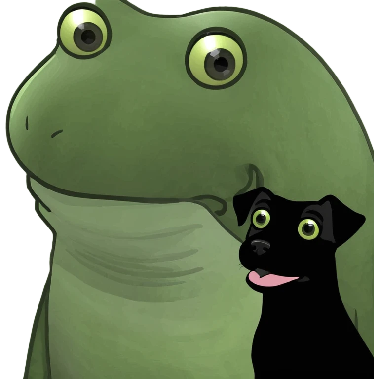 white cat with black dog emoji