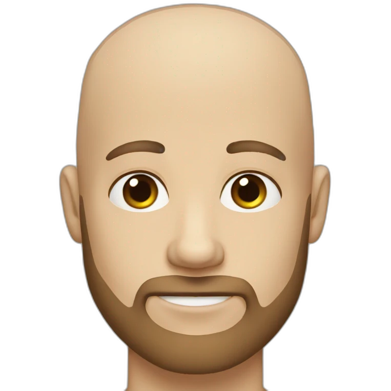 Bald guy with blue eyes and brown beard emoji