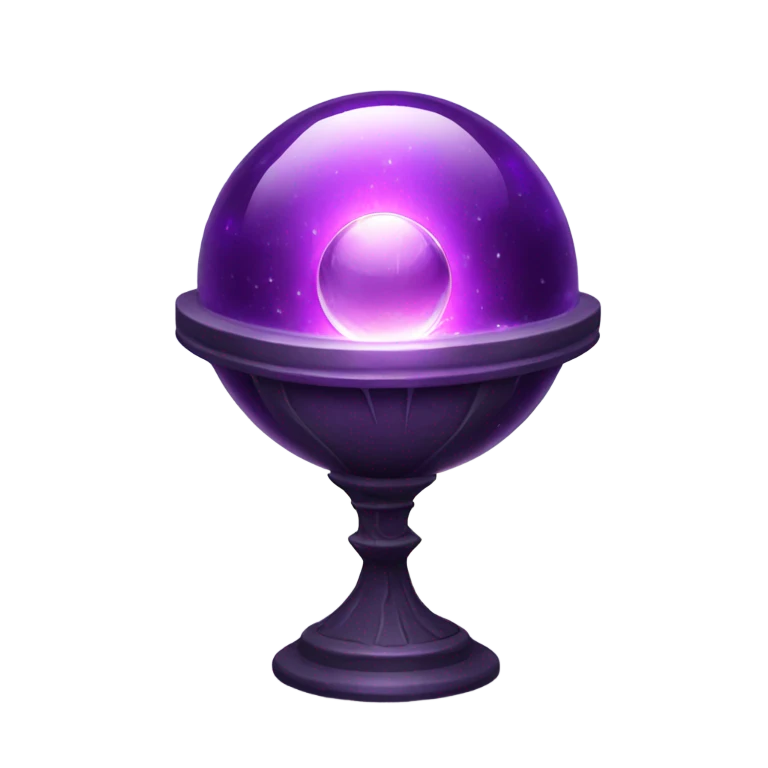 dark purple crystal ball alien inside emoji