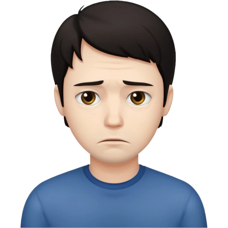 Sad man: dark hair emoji