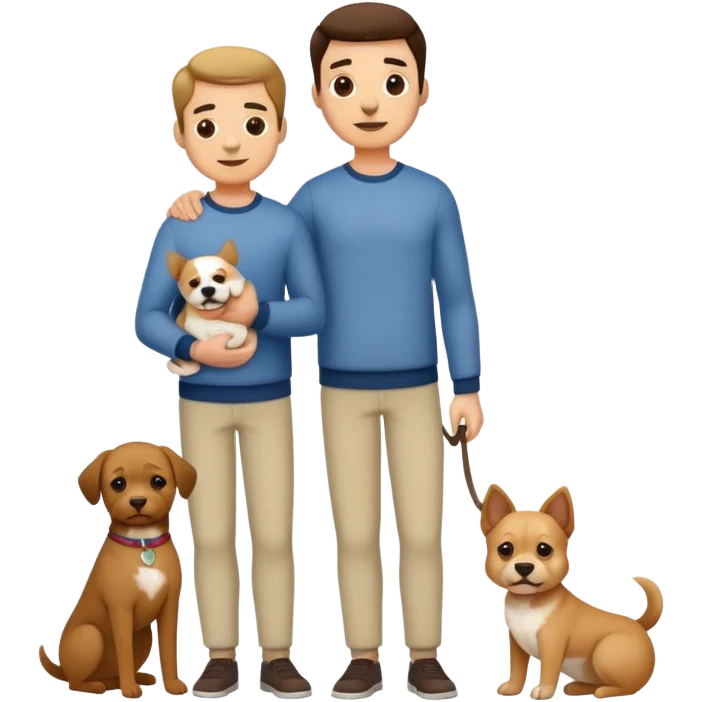 full body man holding dog biscute emoji