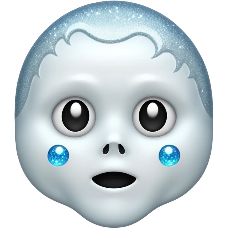white Ghost face glitter  emoji