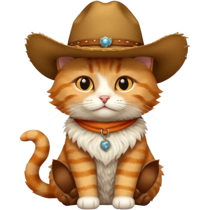 cat wearing a cowboy hat emoji