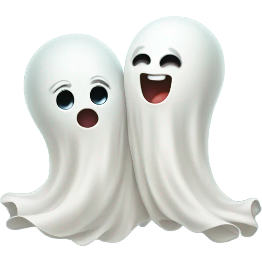 A little cute ghost in love kissing  emoji