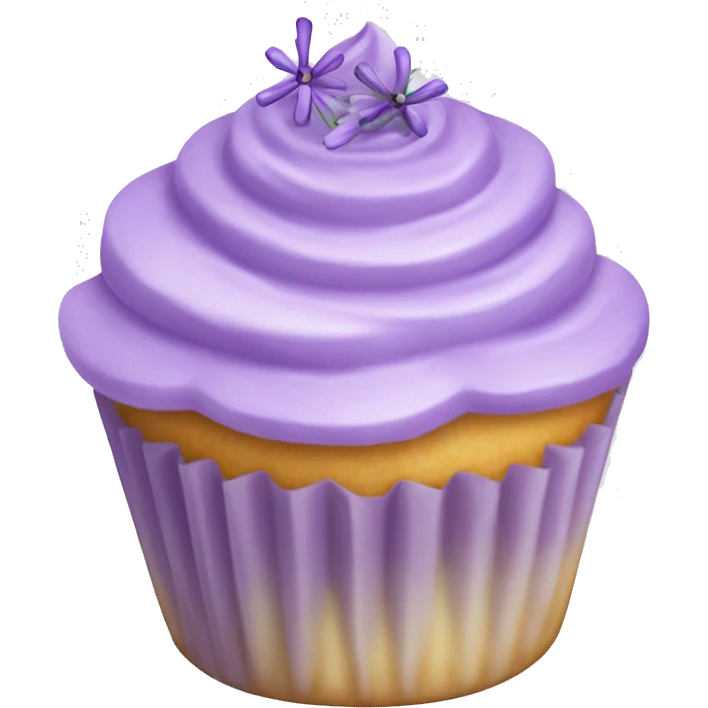 Vanilla cupcake with lavander topping emoji