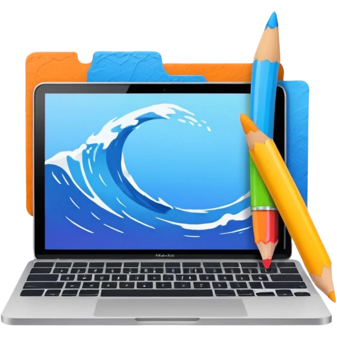 mac os mixed papers, wall paints, videos skeuomorphic emoji