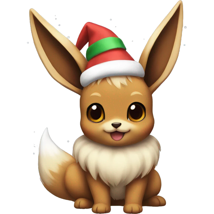 Cute christmas Eevee emoji