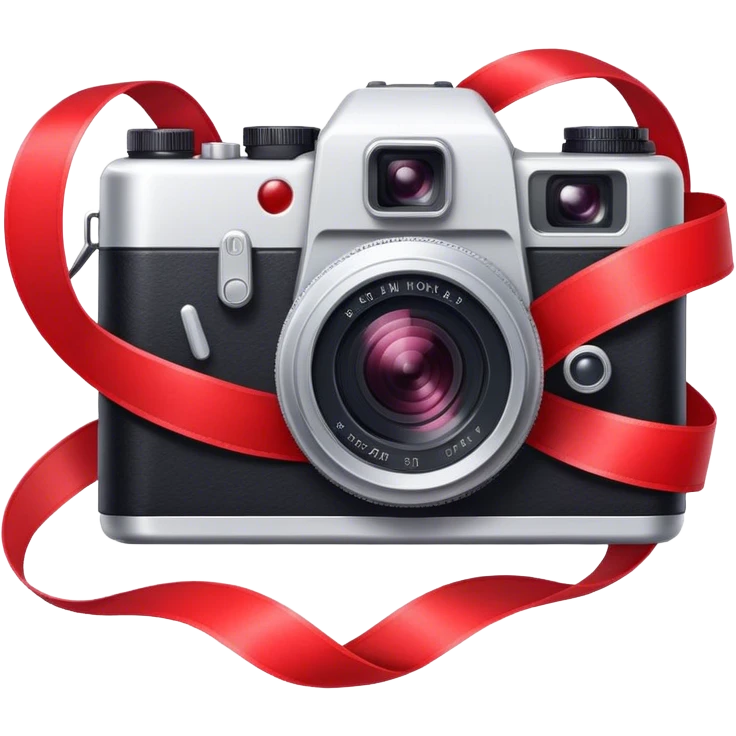 camera with ribbon emoji