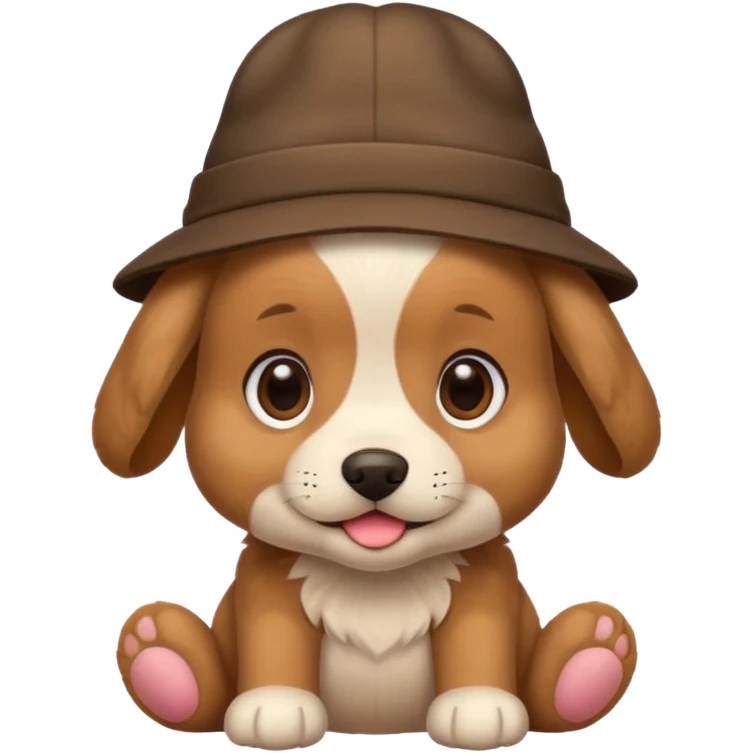 puppy dog with hat  emoji