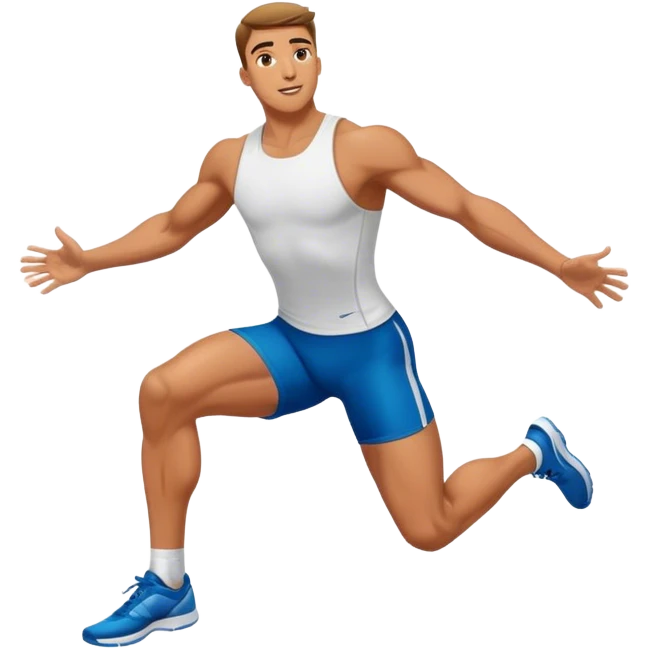 male athlete knee in air jumping emoji