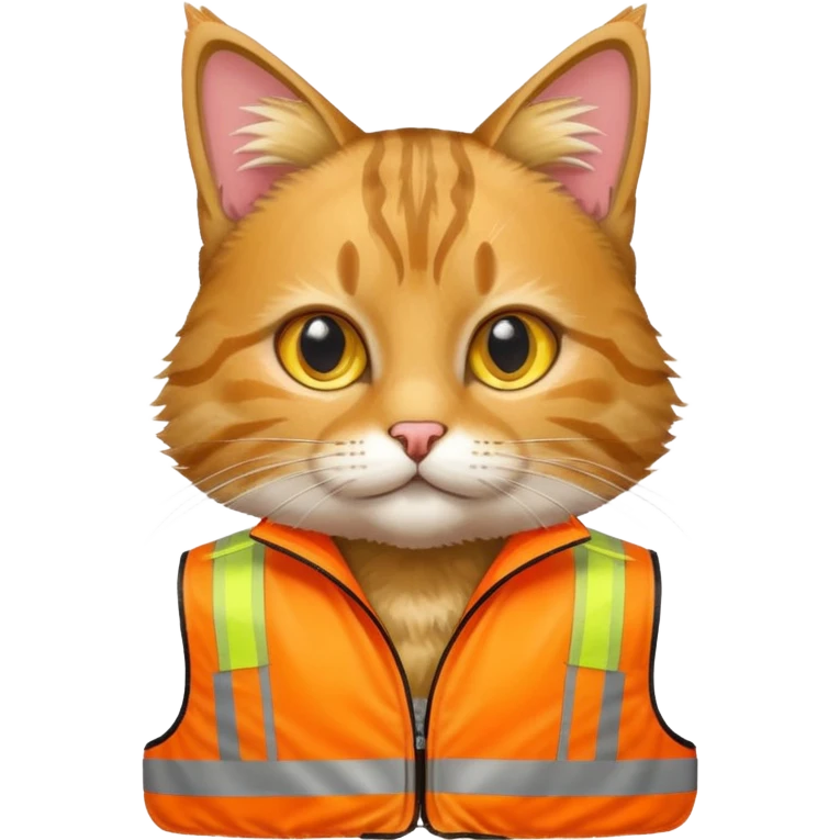 tabby cat in hi-vis clothing emoji