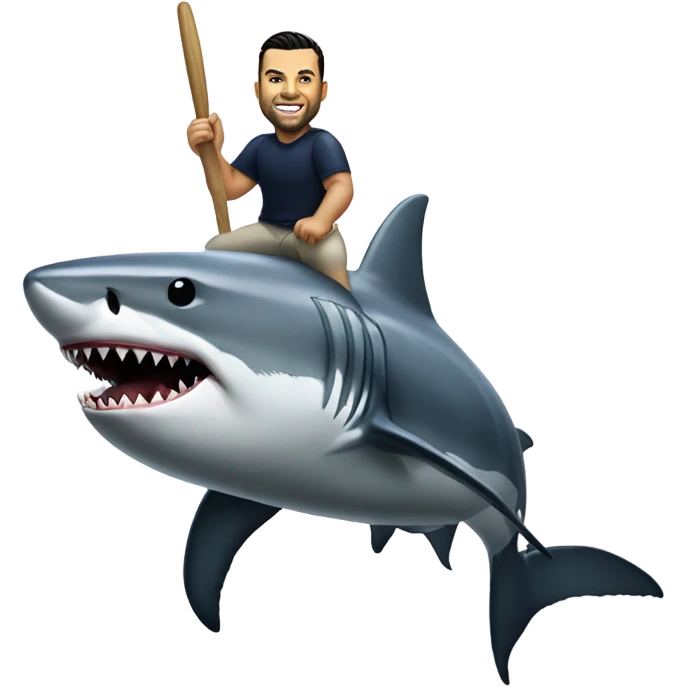 Nick swisher riding a great white shark emoji