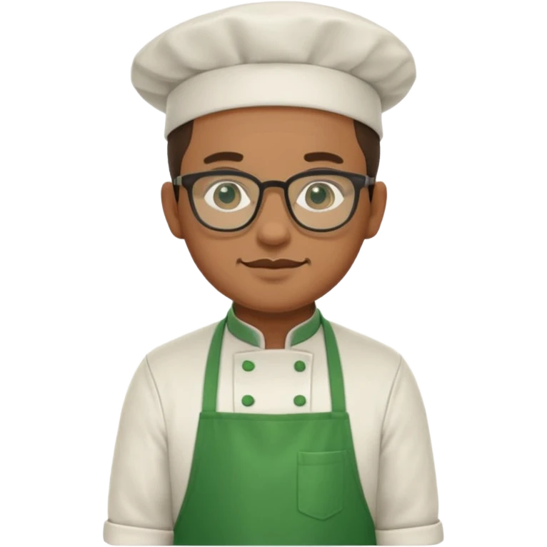 chef with green apron, wearing glasses emoji
