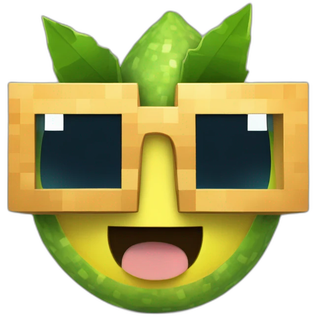 Citron minecraft qui porte des lunettes de soleil  emoji