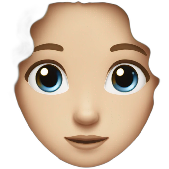 white Girl with blue eyes and long brown curly hair emoji