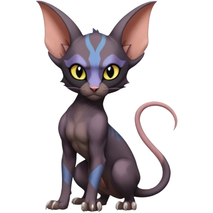 Noivern-Sphynx-Noibat-Torracat-Lykoi-fusion emoji