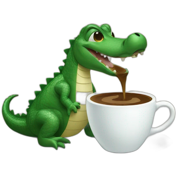 Alligator Drinking Coffee emoji
