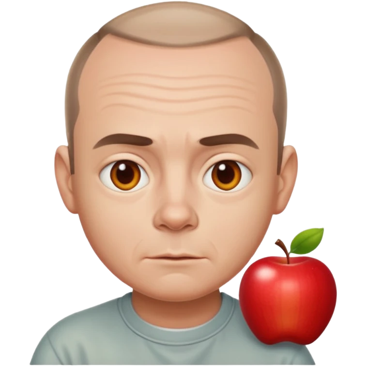 Carl from Sling Blade, neutral expression, apple style emoji emoji